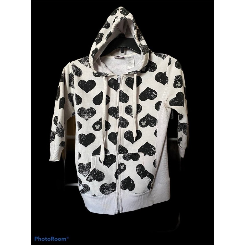 Disney‎ Mickey full zip hoodie hearts Graphics juniors